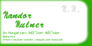 nandor mulner business card